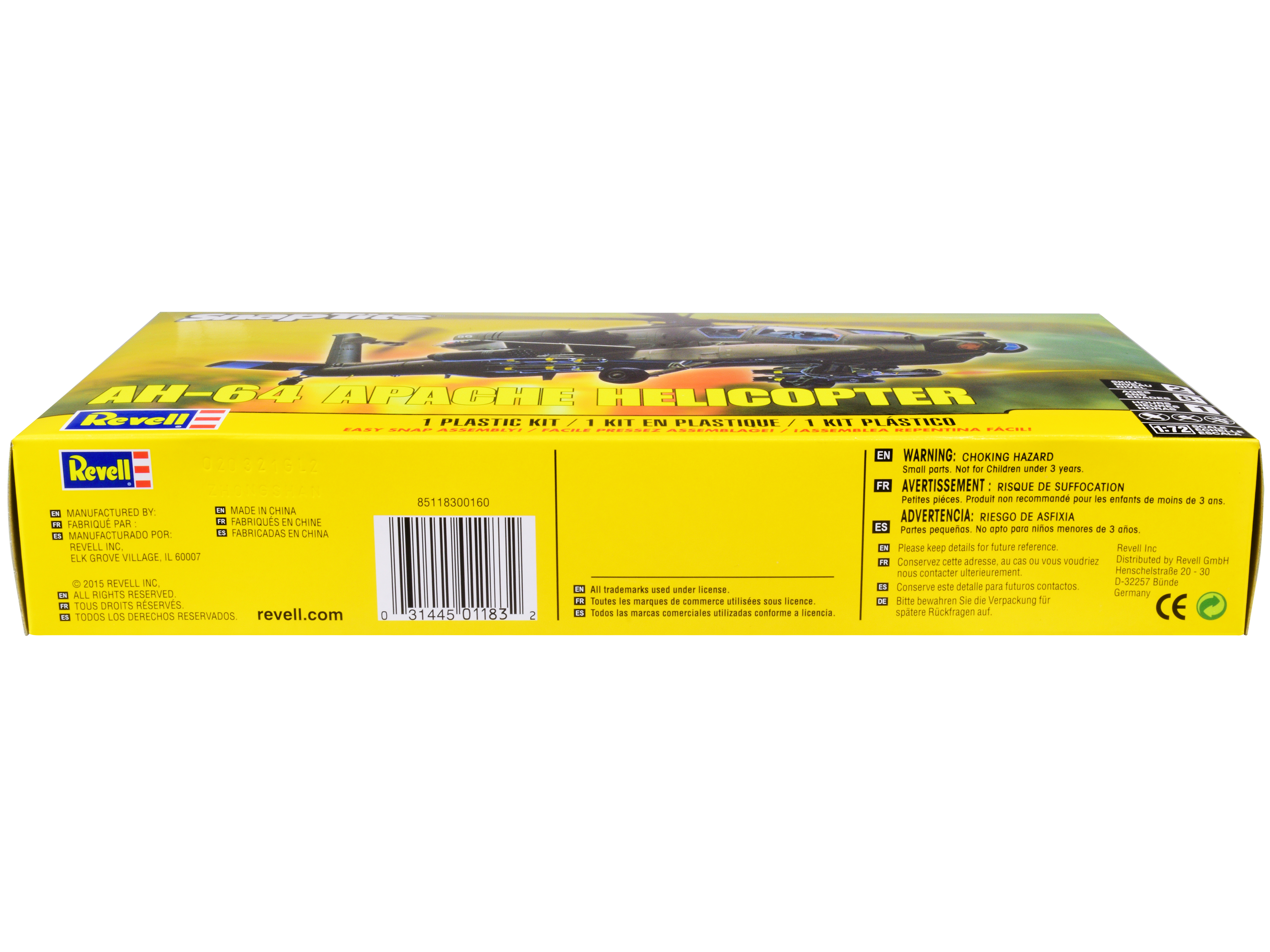 Level 2 Snap Tite Model Kit AH-64 Apache Helicopter 1/72 Scale Model by Revell - Image 2