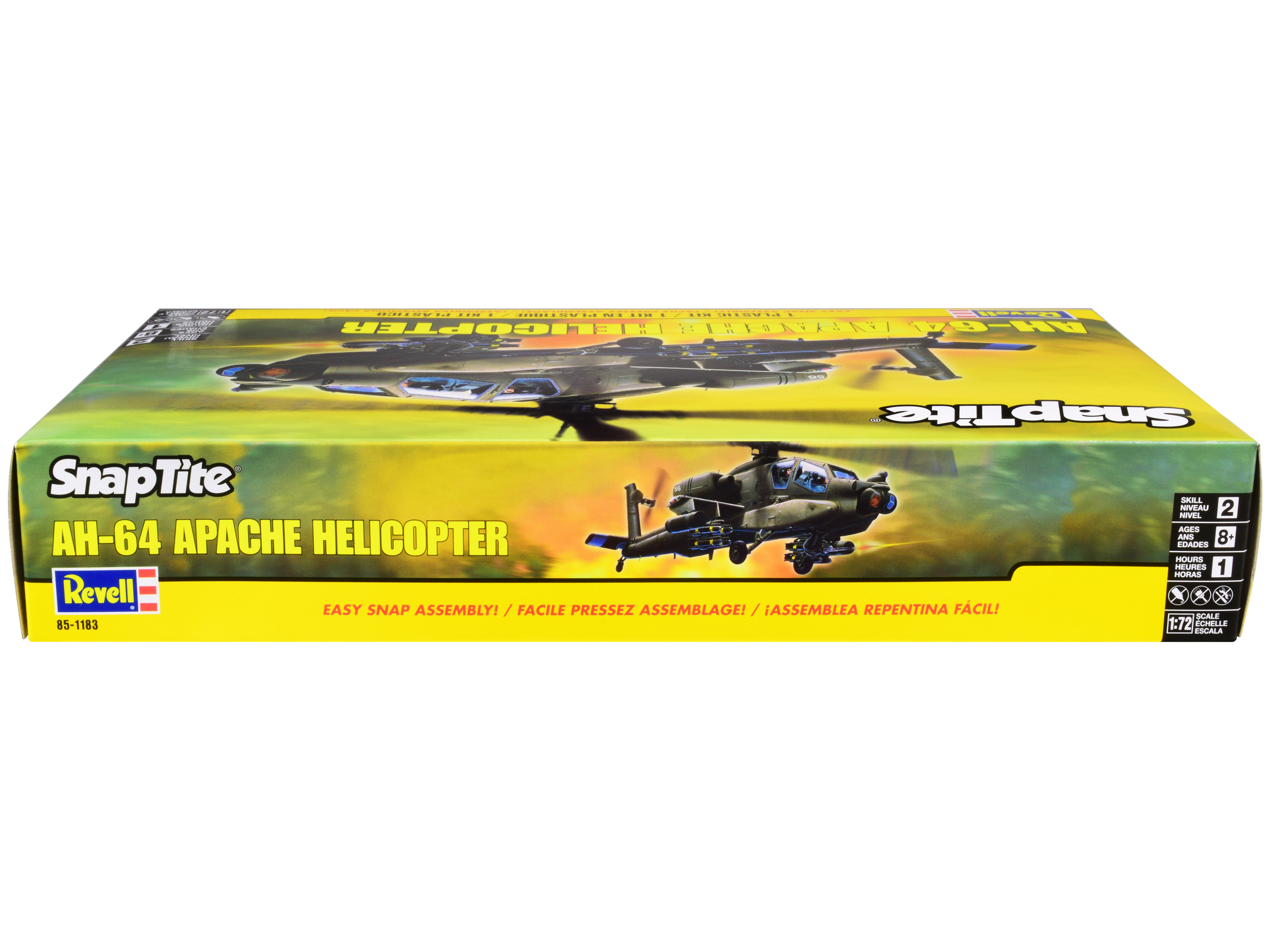 Level 2 Snap Tite Model Kit AH-64 Apache Helicopter 1/72 Scale Model by Revell - Image 3