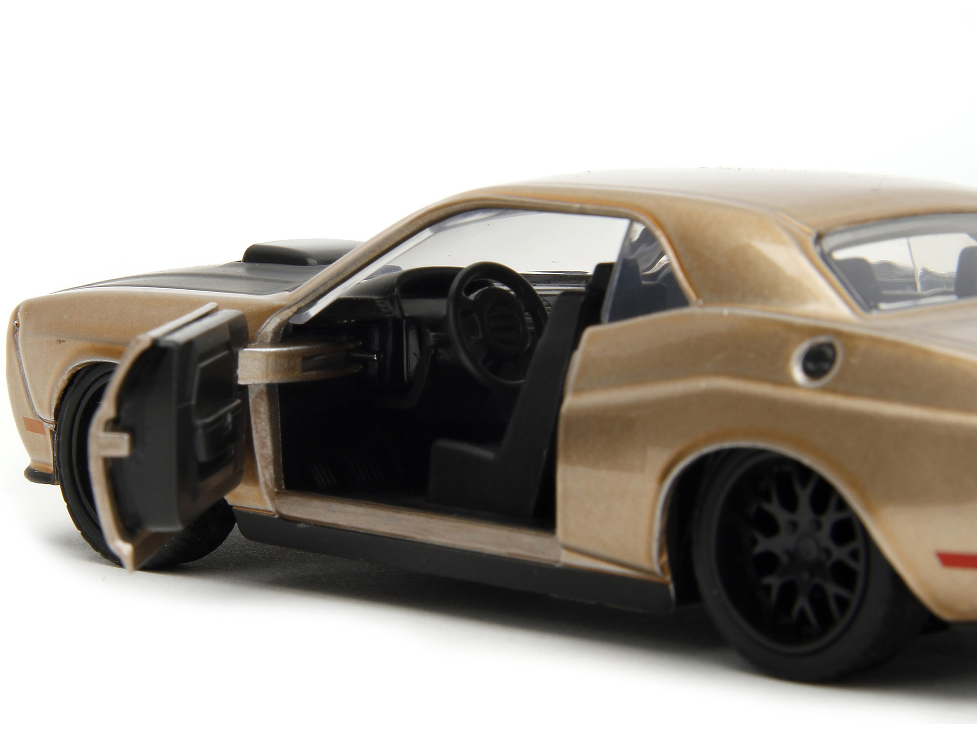 2012 Dodge Challenger SRT8 Gold Metallic with Black Hood "Pink Slips" Series 1/32 Diecast Model Car by Jada