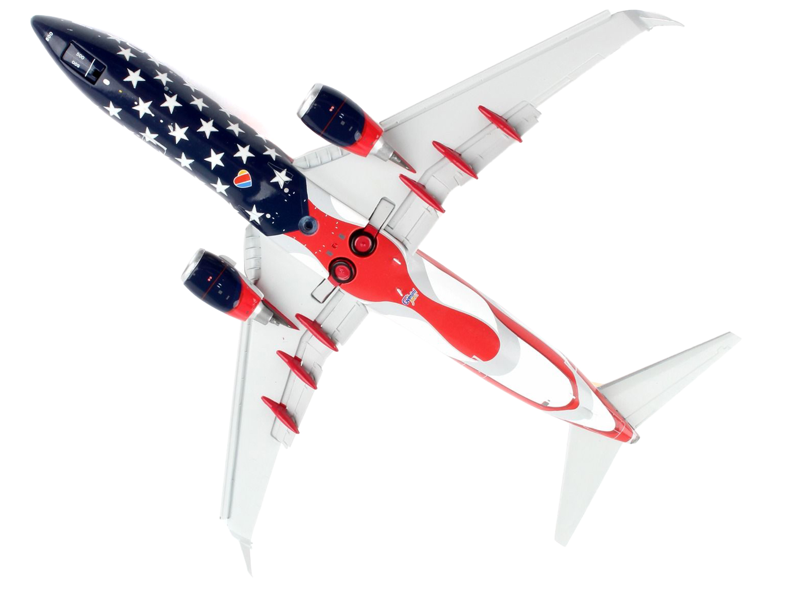 Boeing 737-800 Commercial Aircraft with Flaps Down "Southwest Airlines - Freedom One" American Flag Livery "Gemini 200" Series 1/200 Diecast Model Airplane by GeminiJets