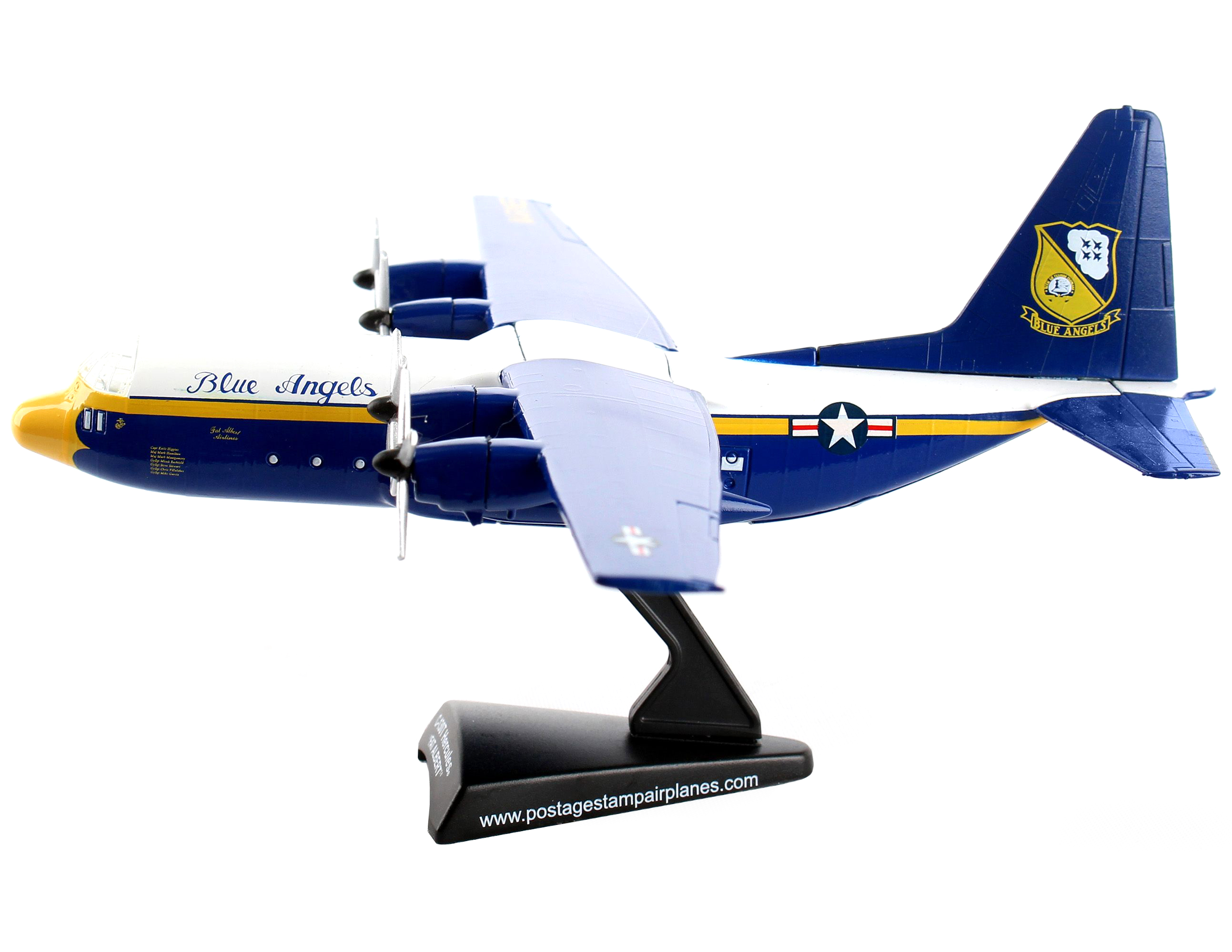 Lockheed C-130 Hercules Transport Aircraft "Fat Albert - Blue Angels" 1/200 Diecast Model Airplane by Postage Stamp - Image 3