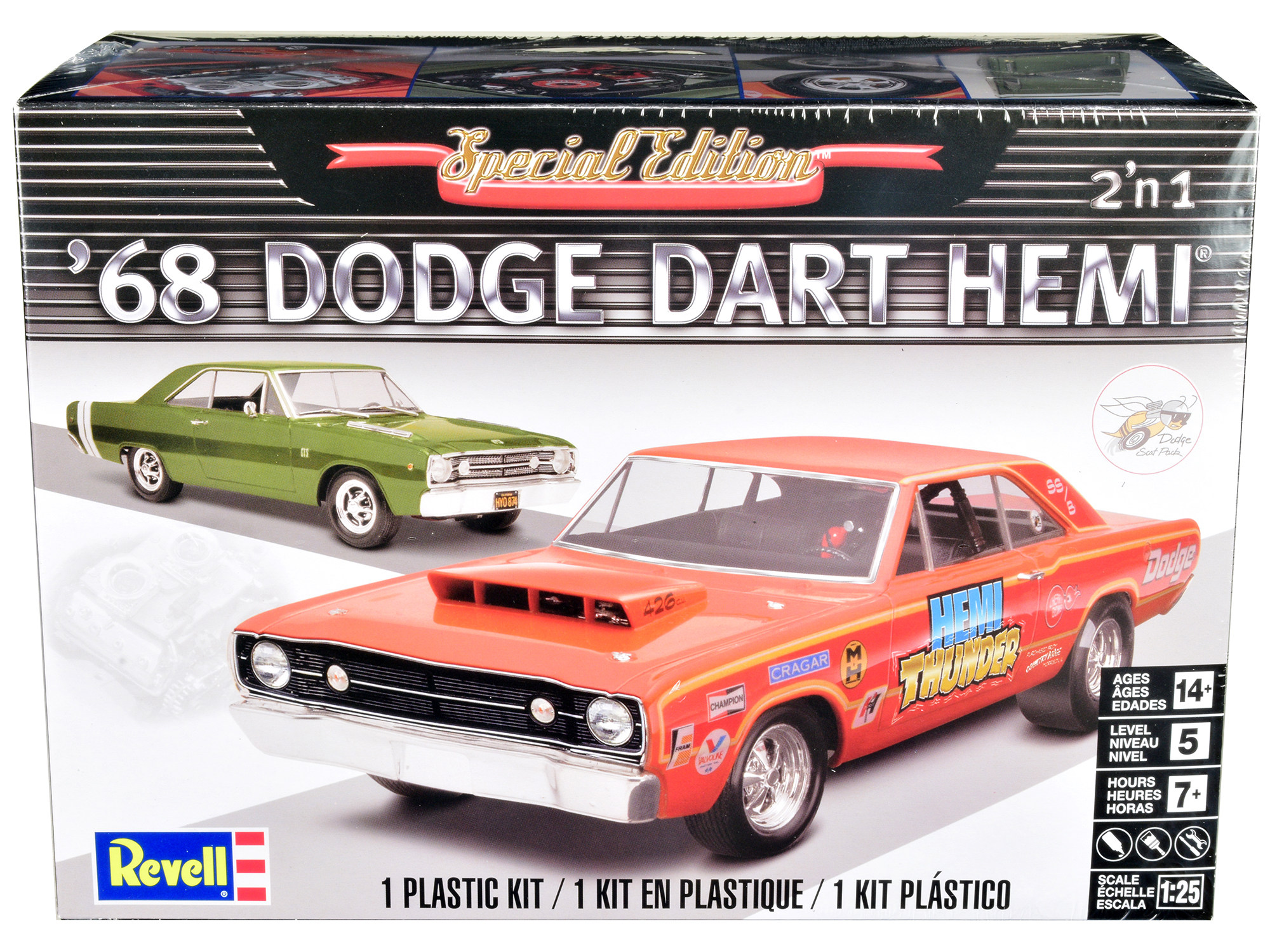 Level 5 Model Kit 1968 Dodge Dart HEMI 2-in-1 Kit 1/25 Scale Model by Revell