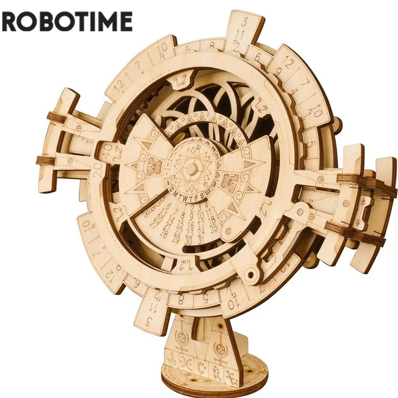 Robotime Wooden DIY Perpetual Calendar Model Building Kit: Fun and Educational Toy for Children and Adults - Great Gift Idea