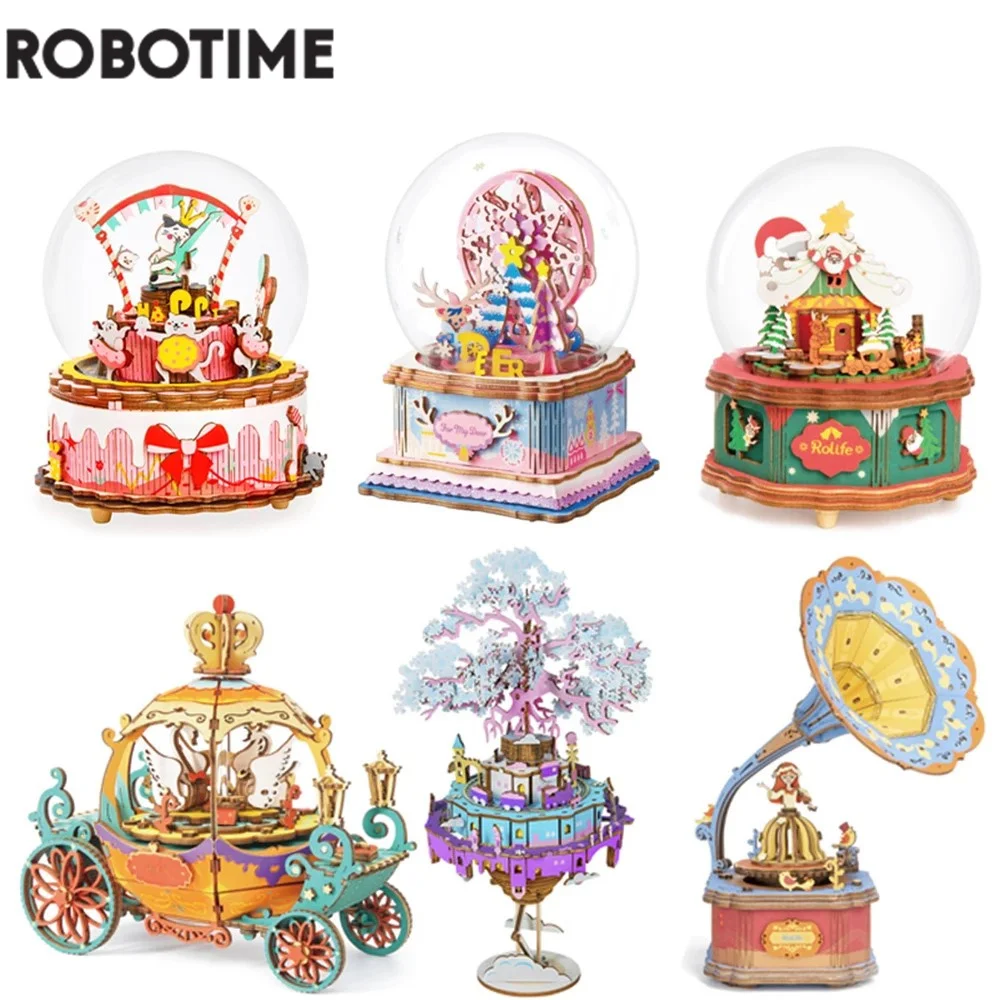 Robotime DIY 3D Puzzle Music Box: Interactive Holiday Gift for Children and Adults