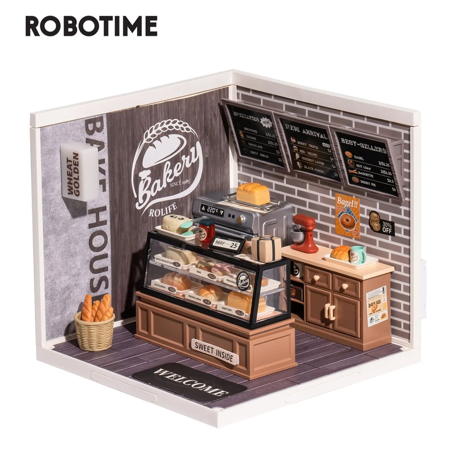 Golden Wheat Bakery DIY Miniature House Set: Charming and Intricate 3D Puzzle Kit for Kids and Adults