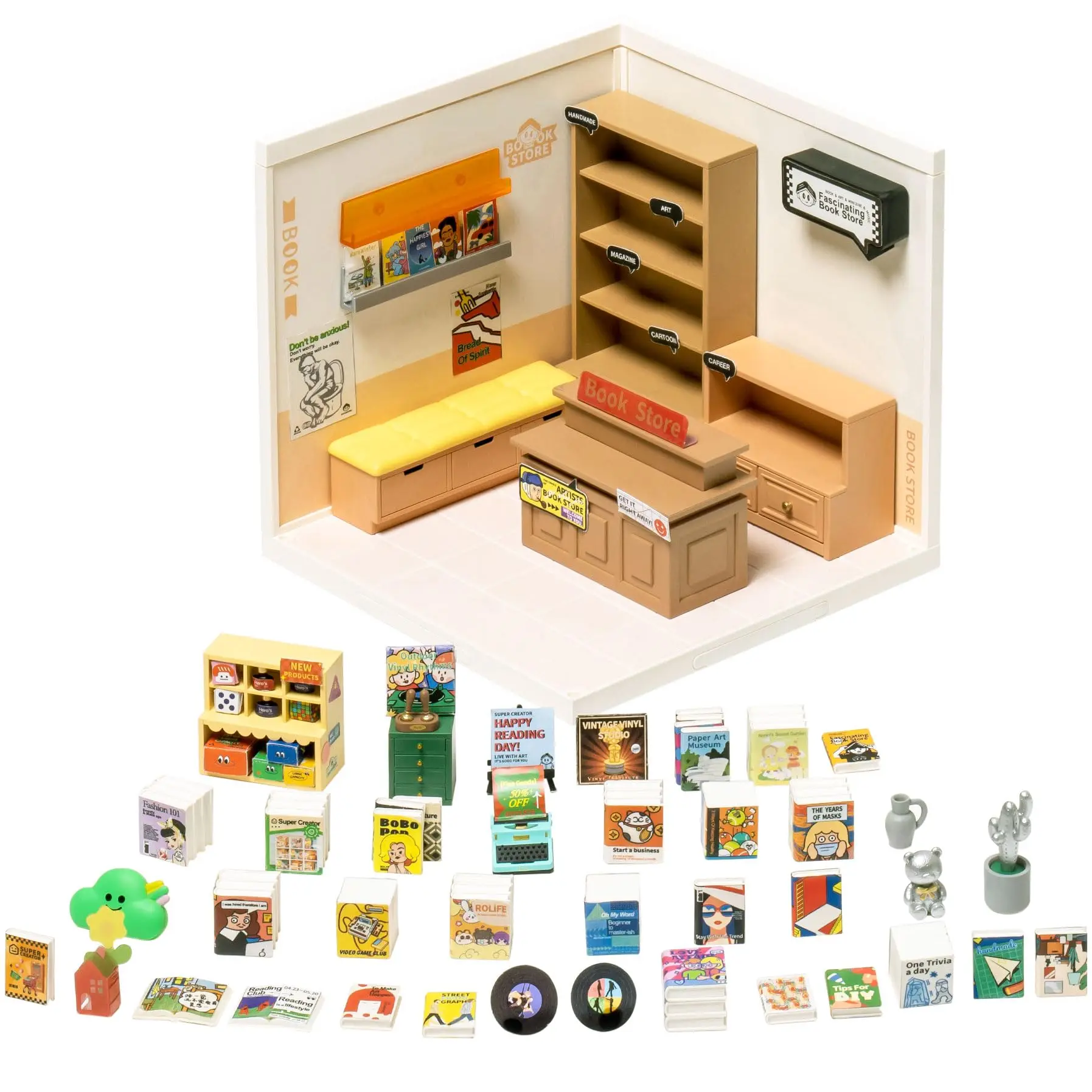 Rolife Super Creat 3D Puzzle Multi-Scene DIY Miniature House Kit: Educational Building Blocks for Kids and Adults