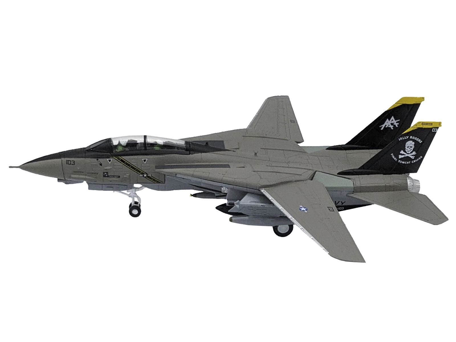 Grumman F-14B Tomcat Fighter Aircraft "VF-103 Jolly Rogers Last Tomcat Cruise USS John F. Kennedy (CV-67)" (2004) United States Navy 1/100 Diecast Model Airplane